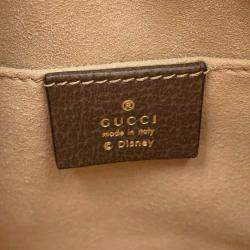 Pre Owned Gucci Disney Gg Supreme Shoulder Bag Donald Duck Beige/Brown Pvc Leather