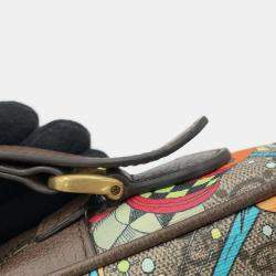 Pre Owned Gucci Disney Gg Supreme Shoulder Bag Donald Duck Beige/Brown Pvc Leather