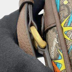 Pre Owned Gucci Disney Gg Supreme Shoulder Bag Donald Duck Beige/Brown Pvc Leather