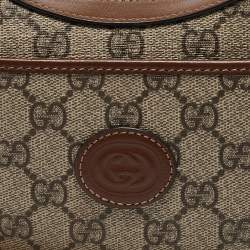 Pre Owned Gucci Beige/Ebony GG Supreme Canvas Mini Ophidia Shoulder Bag