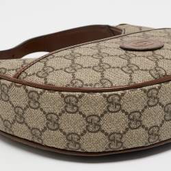 Pre Owned Gucci Beige/Ebony GG Supreme Canvas Mini Ophidia Shoulder Bag