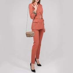 Pre Owned Gucci Beige Matelassé Leather Super Mini GG Marmont Shoulder Bag