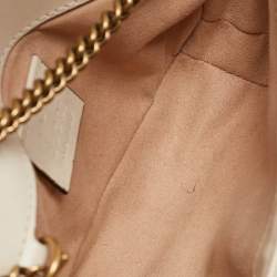 مملوكة مسبقًا Gucci Off White Matelassé Leather GG Marmont Super Mini Shoulder Bag