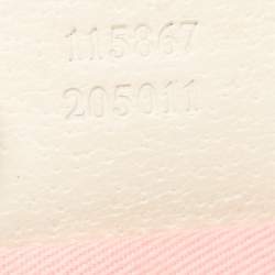 Pre Owned Gucci Pink/Off White GG Canvas Medium Horsebit Hobo