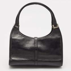 Pre Owned Gucci Black Leather Jackie Bardot Bag