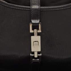 Pre Owned Gucci Black Leather Jackie Bardot Bag