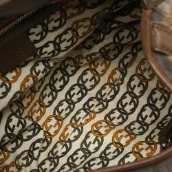 Pre Owned Gucci Beige/Brown Leather and Rabbit Fur 85th Anniversary Hobo