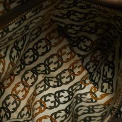 Pre Owned Gucci Beige/Brown Leather and Rabbit Fur 85th Anniversary Hobo