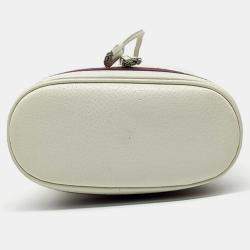 Gucci Cream Leather Ophidia small bucket bag