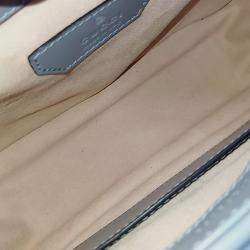 Pre Owned Gucci Grey Leather GG Marmont Mini Top Handle Bag