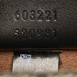 Pre Owned Gucci Beige/Black GG Supreme Canvas Small Bamboo Padlock Top Handle Bag
