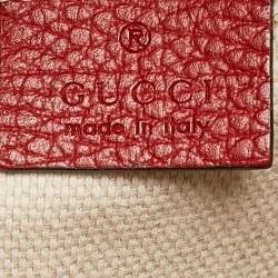 Pre Owned Gucci Red/Navy Blue Leather Soho Chain Backpack