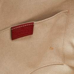 Pre Owned Gucci Red/Navy Blue Leather Soho Chain Backpack