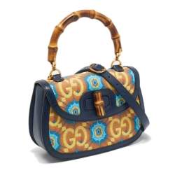 Gucci Multicolor Kaleidoscope GG Supreme Canvas and Leather Medium Bamboo 1947 Top Handle Bag