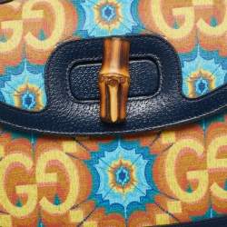 Gucci Multicolor Kaleidoscope GG Supreme Canvas and Leather Medium Bamboo 1947 Top Handle Bag