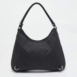 Gucci Black Canvas Large Abbey D-Ring Hobo