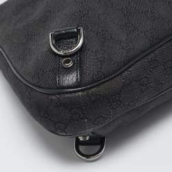 Gucci Black Canvas Large Abbey D-Ring Hobo