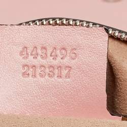 Pre Owned Gucci Pink Matelassé Leather Medium GG Marmont Shoulder Bag