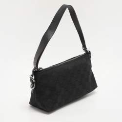 Pre Owned Gucci Black GG Canvas Pochette Bag