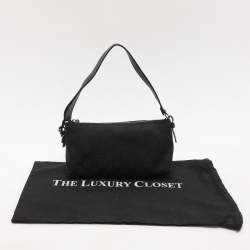 Pre Owned Gucci Black GG Canvas Pochette Bag