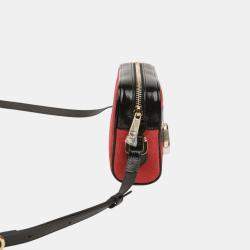 Gucci Red Patent Leather and Suede Mini Ophidia Shoulder Bag