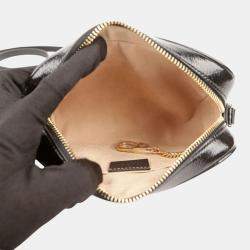 Gucci Red Patent Leather and Suede Mini Ophidia Shoulder Bag