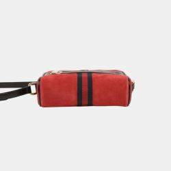 Gucci Red Patent Leather and Suede Mini Ophidia Shoulder Bag
