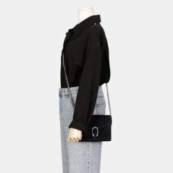 Gucci Black Suede Dionysus Mini Chain Crossbody Bag