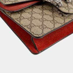 Gucci Beige Canvas and Suede Dionysus Mini Chain Shoulder Bag