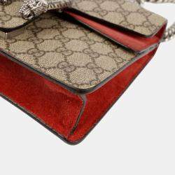 Gucci Beige Canvas and Suede Dionysus Mini Chain Shoulder Bag