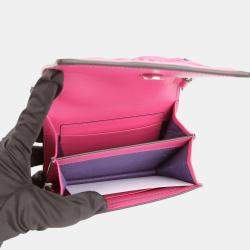 Gucci Pink Nylon Calfskin Enamel GG Matelasse Mini Chain Bag 