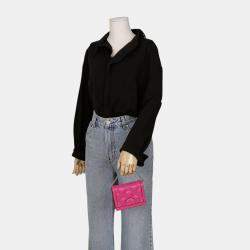 Gucci Pink Nylon Calfskin Enamel GG Matelasse Mini Chain Bag 