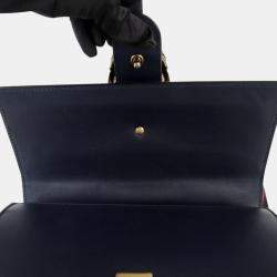 Gucci Black/Bright Evergreen/Hibiscus Red Calfskin Bamboo Web Small Dionysus Top Handle Bag