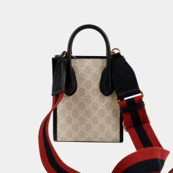 Gucci GG Coated Canvas/Leather Mini Interlocking Tote Crossbody Bag