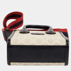 Gucci GG Coated Canvas/Leather Mini Interlocking Tote Crossbody Bag