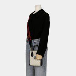 Gucci GG Coated Canvas/Leather Mini Interlocking Tote Crossbody Bag