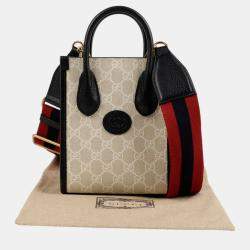 Gucci GG Coated Canvas/Leather Mini Interlocking Tote Crossbody Bag