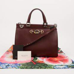 Gucci Burgundy Leather Medium Zumi Tote