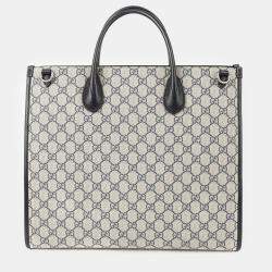 Gucci Medium Blue GG Supreme Canvas Interlocking G Tote 