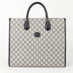 Gucci Medium Blue GG Supreme Canvas Interlocking G Tote 