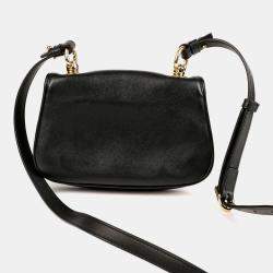 Gucci Black Leather Interlocking G Logo Blondie Bag