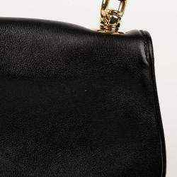 Gucci Black Leather Interlocking G Logo Blondie Bag