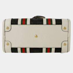 Gucci GG Canvas with Leather Mini Double G Web Top Handle Bag 