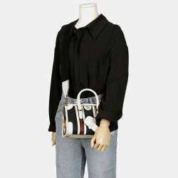 Gucci GG Canvas with Leather Mini Double G Web Top Handle Bag 