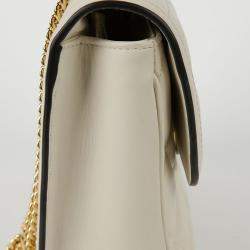 Gucci Small Off-White Leather Deco Shoulder Bag