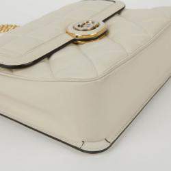 Gucci Small Off-White Leather Deco Shoulder Bag