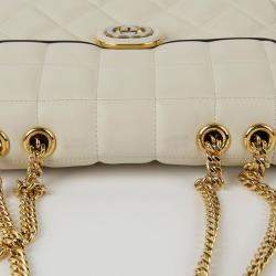 Gucci Small Off-White Leather Deco Shoulder Bag