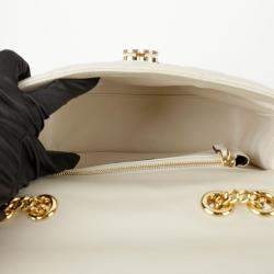 Gucci Small Off-White Leather Deco Shoulder Bag