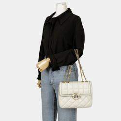 Gucci Small Off-White Leather Deco Shoulder Bag