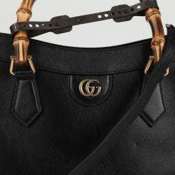 Gucci Medium Black Leather Diana Tote